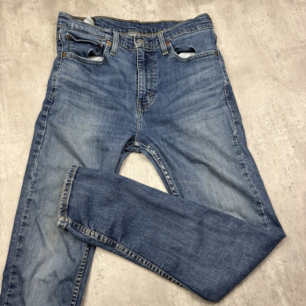 Levi's Mens 31x32 Jeans 513 Blue Slim Straight Stretch Denim Pockets Dark